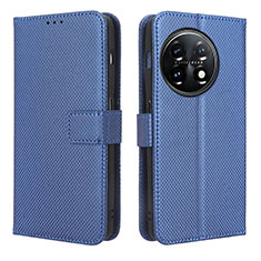 Leather Case Stands Flip Cover Holder BY1 for OnePlus 11R 5G Blue