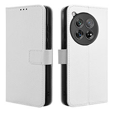 Leather Case Stands Flip Cover Holder BY1 for OnePlus 12 5G White