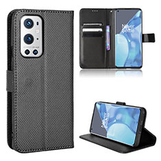 Leather Case Stands Flip Cover Holder BY1 for OnePlus 9 Pro 5G Black