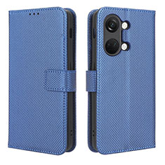 Leather Case Stands Flip Cover Holder BY1 for OnePlus Ace 2V 5G Blue