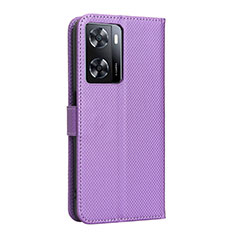 Leather Case Stands Flip Cover Holder BY1 for OnePlus Nord N20 SE Purple