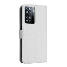 Leather Case Stands Flip Cover Holder BY1 for OnePlus Nord N20 SE White