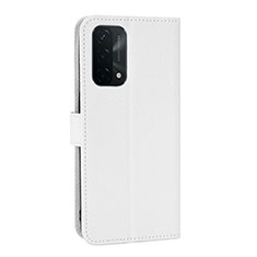Leather Case Stands Flip Cover Holder BY1 for OnePlus Nord N200 5G White