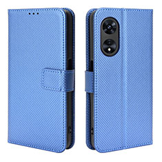 Leather Case Stands Flip Cover Holder BY1 for Oppo A1 5G Blue