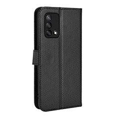 Leather Case Stands Flip Cover Holder BY1 for Oppo A74 4G Black