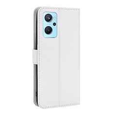 Leather Case Stands Flip Cover Holder BY1 for Oppo A96 4G White