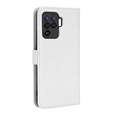 Leather Case Stands Flip Cover Holder BY1 for Oppo F19 Pro White