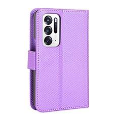 Leather Case Stands Flip Cover Holder BY1 for Oppo Find N 5G Purple