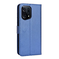 Leather Case Stands Flip Cover Holder BY1 for Oppo Find X5 5G Blue