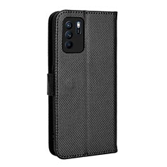 Leather Case Stands Flip Cover Holder BY1 for Oppo Reno6 Z 5G Black