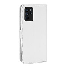 Leather Case Stands Flip Cover Holder BY1 for Oppo Reno6 Z 5G White