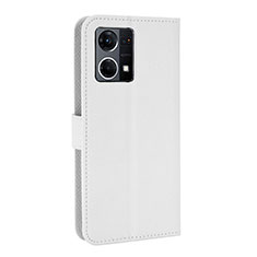 Leather Case Stands Flip Cover Holder BY1 for Oppo Reno7 4G White