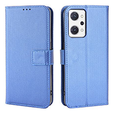 Leather Case Stands Flip Cover Holder BY1 for Oppo Reno7 A Blue