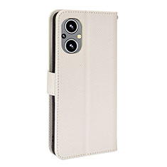 Leather Case Stands Flip Cover Holder BY1 for Oppo Reno7 Z 5G White