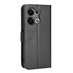 Leather Case Stands Flip Cover Holder BY1 for Oppo Reno8 Pro 5G Black