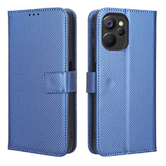 Leather Case Stands Flip Cover Holder BY1 for Realme 10 5G Blue
