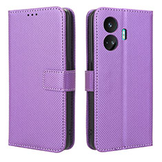 Leather Case Stands Flip Cover Holder BY1 for Realme GT Neo5 SE 5G Purple