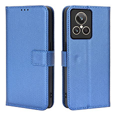 Leather Case Stands Flip Cover Holder BY1 for Realme GT2 Master Explorer Blue