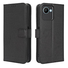 Leather Case Stands Flip Cover Holder BY1 for Realme Narzo 50i Prime Black