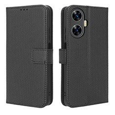 Leather Case Stands Flip Cover Holder BY1 for Realme Narzo N55 Black
