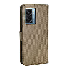 Leather Case Stands Flip Cover Holder BY1 for Realme V23 5G Brown