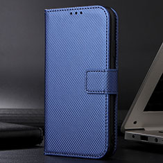 Leather Case Stands Flip Cover Holder BY1 for Samsung Galaxy A01 Core Blue