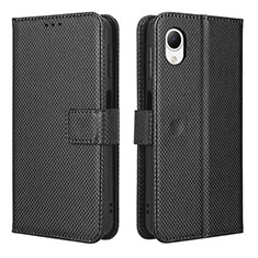 Leather Case Stands Flip Cover Holder BY1 for Samsung Galaxy A23 5G SC-56C Black