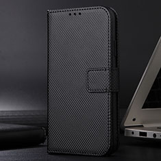 Leather Case Stands Flip Cover Holder BY1 for Samsung Galaxy F22 4G Black