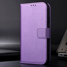 Leather Case Stands Flip Cover Holder BY1 for Samsung Galaxy F23 5G Purple