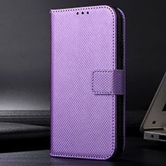 Leather Case Stands Flip Cover Holder BY1 for Samsung Galaxy M01 Core Purple