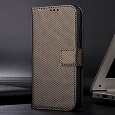 Leather Case Stands Flip Cover Holder BY1 for Samsung Galaxy M33 5G Brown