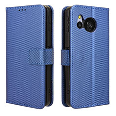Leather Case Stands Flip Cover Holder BY1 for Sharp Aquos Sense8 Blue