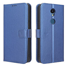 Leather Case Stands Flip Cover Holder BY1 for Sharp Rouvo V Blue