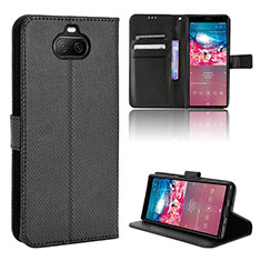 Leather Case Stands Flip Cover Holder BY1 for Sony Xperia 8 Black