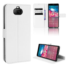 Leather Case Stands Flip Cover Holder BY1 for Sony Xperia 8 White