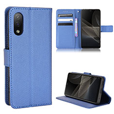 Leather Case Stands Flip Cover Holder BY1 for Sony Xperia Ace II Blue