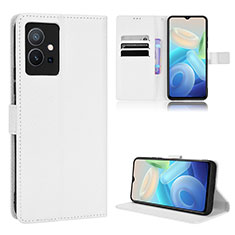 Leather Case Stands Flip Cover Holder BY1 for Vivo iQOO Z6 5G White