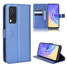 Leather Case Stands Flip Cover Holder BY1 for Vivo V21e 5G Blue