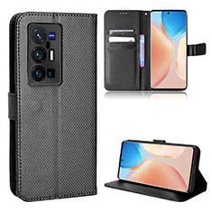 Leather Case Stands Flip Cover Holder BY1 for Vivo X70 Pro+ Plus 5G Black