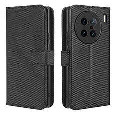 Leather Case Stands Flip Cover Holder BY1 for Vivo X90 Pro+ Plus 5G Black