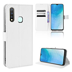 Leather Case Stands Flip Cover Holder BY1 for Vivo Y19 White