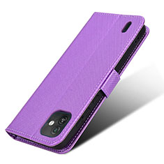 Leather Case Stands Flip Cover Holder BY1 for Wiko Y82 Purple