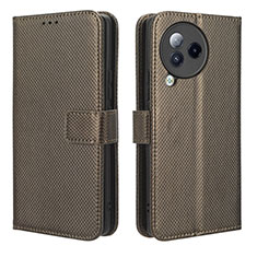 Leather Case Stands Flip Cover Holder BY1 for Xiaomi Civi 3 5G Brown