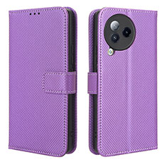 Leather Case Stands Flip Cover Holder BY1 for Xiaomi Civi 3 5G Purple