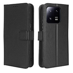 Leather Case Stands Flip Cover Holder BY1 for Xiaomi Mi 13 Pro 5G Black