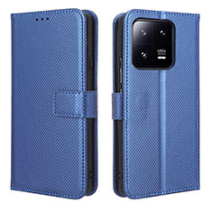 Leather Case Stands Flip Cover Holder BY1 for Xiaomi Mi 13 Pro 5G Blue