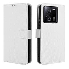 Leather Case Stands Flip Cover Holder BY1 for Xiaomi Mi 13T Pro 5G White