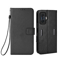 Leather Case Stands Flip Cover Holder BY1 for Xiaomi Poco F4 GT 5G Black