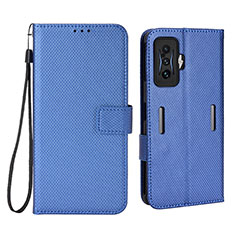 Leather Case Stands Flip Cover Holder BY1 for Xiaomi Poco F4 GT 5G Blue
