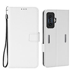 Leather Case Stands Flip Cover Holder BY1 for Xiaomi Poco F4 GT 5G White